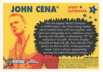 2006 Topps Heritage Chrome WWE #1 John Cena Back