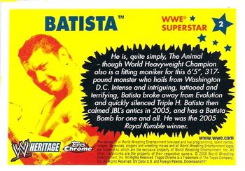2006 Topps Heritage Chrome WWE #2 Batista Back