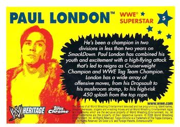 2006 Topps Heritage Chrome WWE #5 Paul London Back