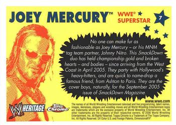 2006 Topps Heritage Chrome WWE #7 Joey Mercury Back