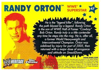 2006 Topps Heritage Chrome WWE #47 Randy Orton Back