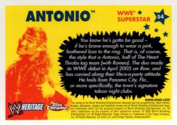 2006 Topps Heritage Chrome WWE #54 Antonio Back