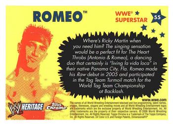 2006 Topps Heritage Chrome WWE #55 Romeo Back