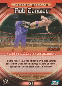 2006 Topps WWE Insider #21 Rob Conway  Back