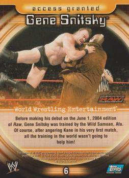 2006 Topps WWE Insider #6 Gene Snitsky  Back