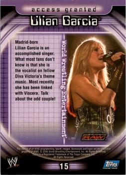 2006 Topps WWE Insider #15 Lilian Garcia Back
