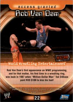 2006 Topps WWE Insider #22 Rob Van Dam  Back
