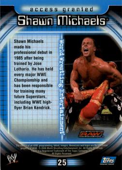 2006 Topps WWE Insider #25 Shawn Michaels  Back