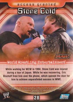 2006 Topps WWE Insider #28 Stone Cold Steve Austin Back