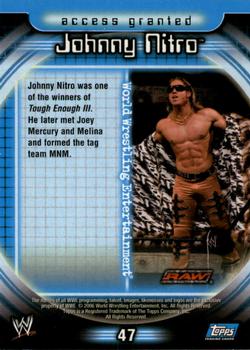 2006 Topps WWE Insider #47 Johnny Nitro  Back