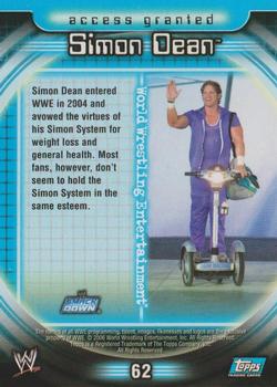 2006 Topps WWE Insider #62 Simon Dean  Back