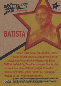 2006 Topps Heritage II WWE #2 Batista  Back