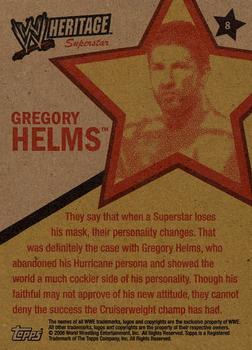 2006 Topps Heritage II WWE #8 Gregory Helms  Back