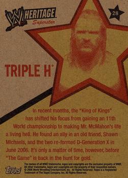 2006 Topps Heritage II WWE #28 Triple H  Back