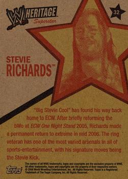 2006 Topps Heritage II WWE #32 Stevie Richards Back