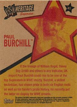 2006 Topps Heritage II WWE #41 Paul Burchill  Back