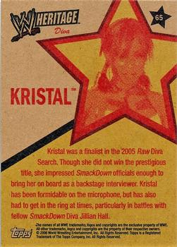 2006 Topps Heritage II WWE #65 Kristal  Back