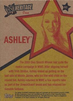 2006 Topps Heritage II WWE #61 Ashley  Back