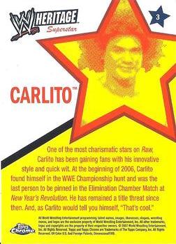 2007 Topps Chrome Heritage II WWE #3 Carlito Back