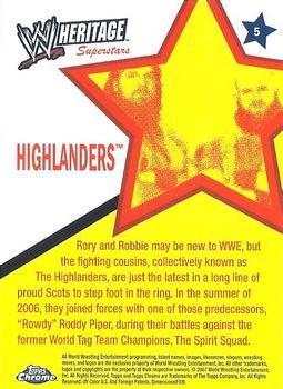 2007 Topps Chrome Heritage II WWE #5 Highlanders Back