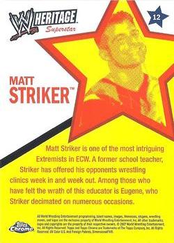 2007 Topps Chrome Heritage II WWE #12 Matt Striker Back