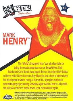 2007 Topps Chrome Heritage II WWE #15 Mark Henry Back
