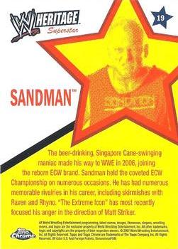 2007 Topps Chrome Heritage II WWE #19 Sandman Back