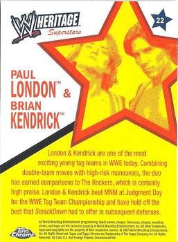 2007 Topps Chrome Heritage II WWE #22 Paul London / Brian Kendrick Back