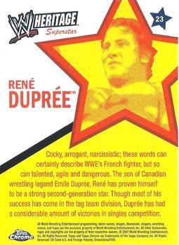 2007 Topps Chrome Heritage II WWE #23 Rene Dupree Back