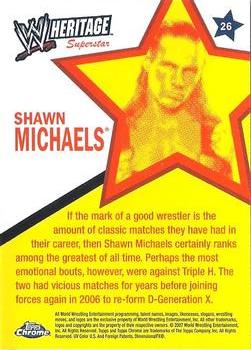 2007 Topps Chrome Heritage II WWE #26 Shawn Michaels Back