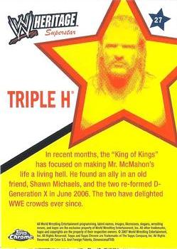 2007 Topps Chrome Heritage II WWE #27 Triple H Back