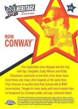 2007 Topps Chrome Heritage II WWE #53 Rob Conway Back