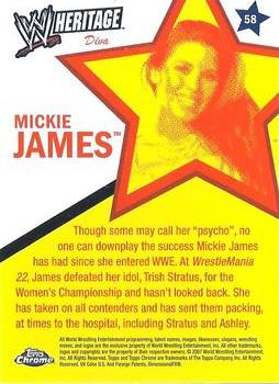 2007 Topps Chrome Heritage II WWE #58 Mickie James Back
