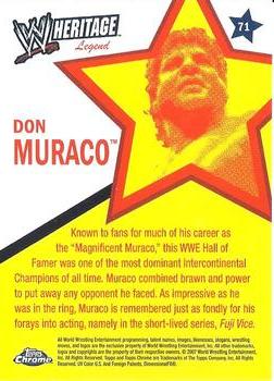 2007 Topps Chrome Heritage II WWE #71 Don Muraco Back