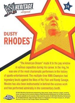 2007 Topps Chrome Heritage II WWE #74 Dusty Rhodes Back