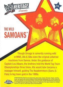 2007 Topps Chrome Heritage II WWE #76 The Wild Samoans Back