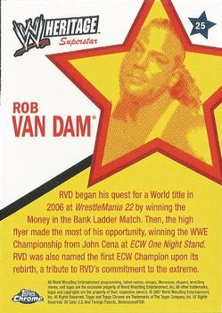 2007 Topps Chrome Heritage II WWE #25 Rob Van Dam Back