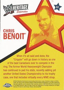2007 Topps Chrome Heritage II WWE #32 Chris Benoit Back