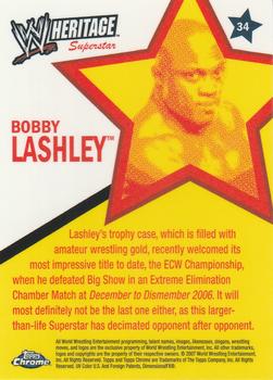 2007 Topps Chrome Heritage II WWE #34 Bobby Lashley Back