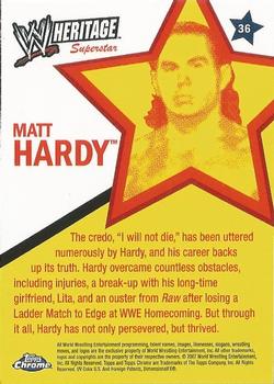 2007 Topps Chrome Heritage II WWE #36 Matt Hardy Back