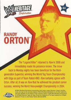 2007 Topps Chrome Heritage II WWE #44 Randy Orton Back