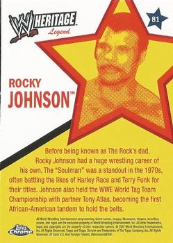 2007 Topps Chrome Heritage II WWE #81 Rocky Johnson Back
