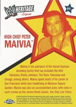 2007 Topps Chrome Heritage II WWE #84 High Chief Peter Maivia Back