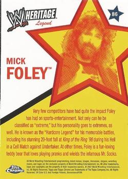 2007 Topps Chrome Heritage II WWE #86 Mick Foley Back