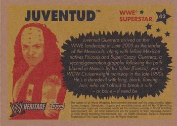 2005 Topps Heritage WWE #42 Juventud Back
