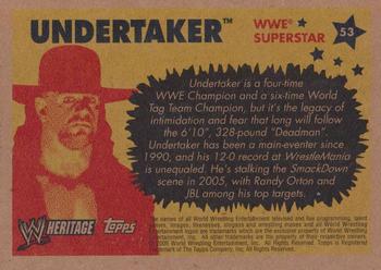 2005 Topps Heritage WWE #53 Undertaker Back