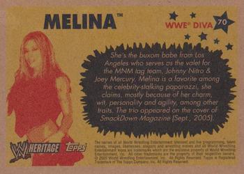 2005 Topps Heritage WWE #70 Melina Back