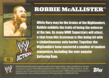 2007 Topps Action WWE #13 Robbie McAllister Back