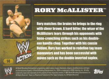 2007 Topps Action WWE #14 Rory McAllister Back