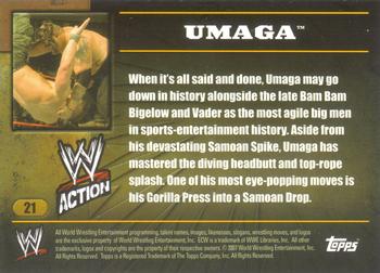 2007 Topps Action WWE #21 Umaga Back